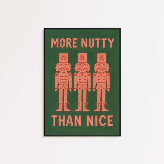 Retro Christmas Wall Art – Funny Nutcracker Holiday Print on Semi-Glossy Paper
