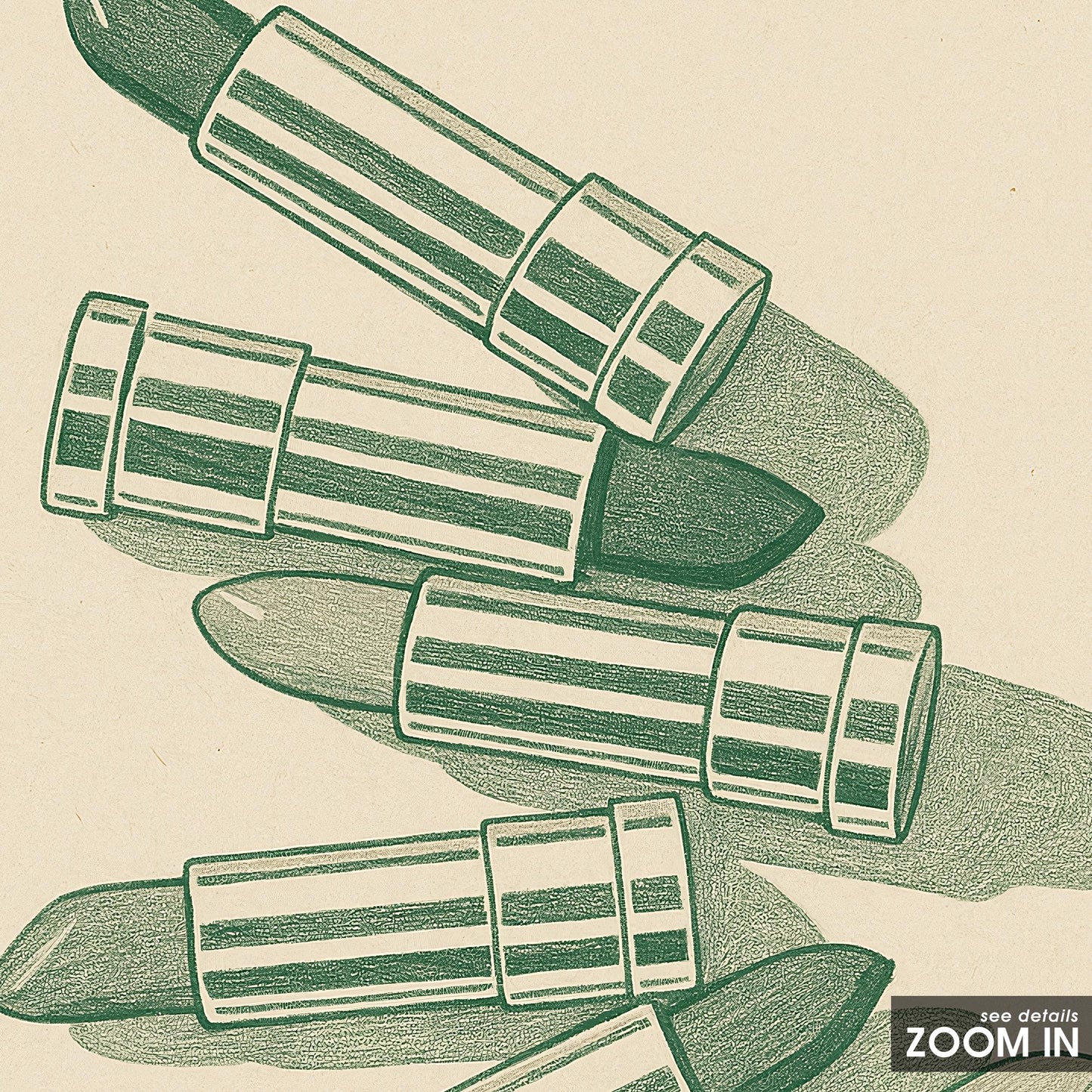 Lipsticks Poster – Minimalist Beauty Line Art Print