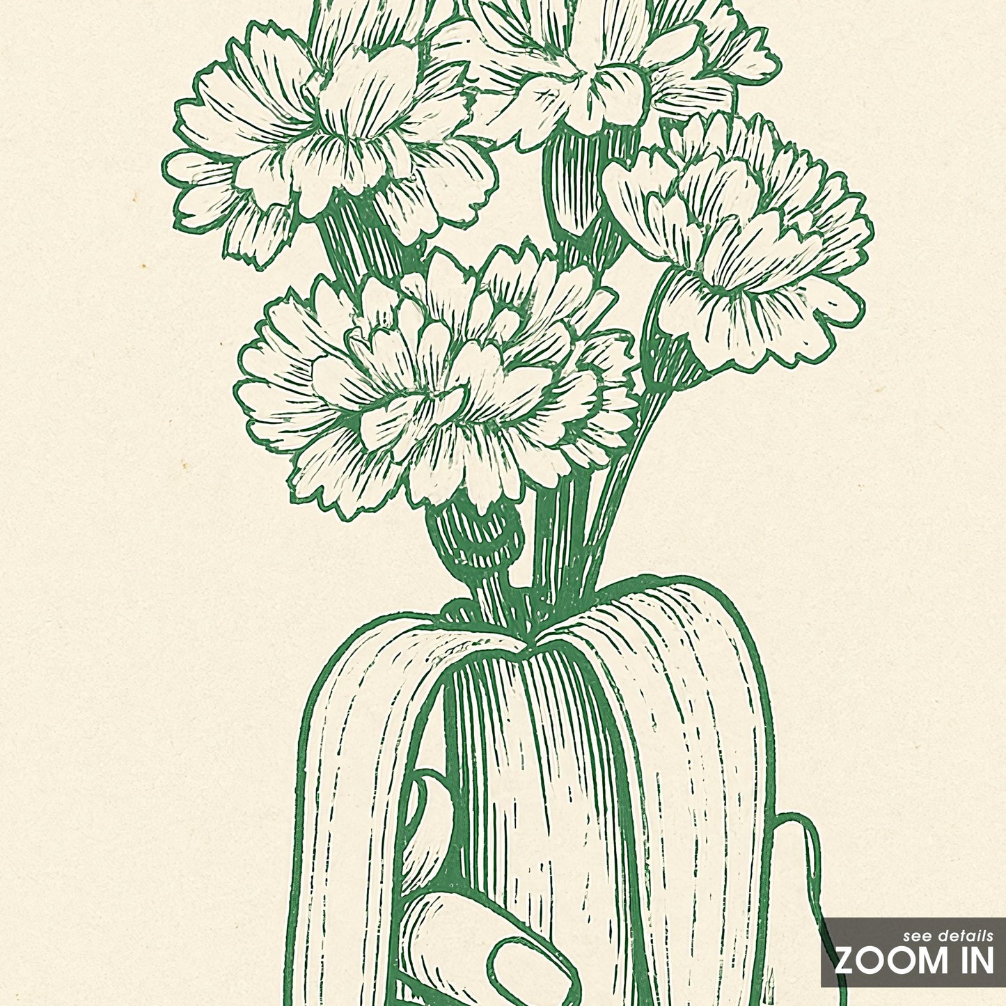 Banana Bouquet Poster – Surreal Botanical Line Art Print