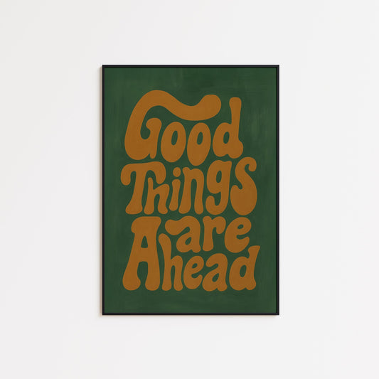 Retro Motivational Poster – Positive Wall Art With 70s Groovy Lettering & Earth Tone Decor