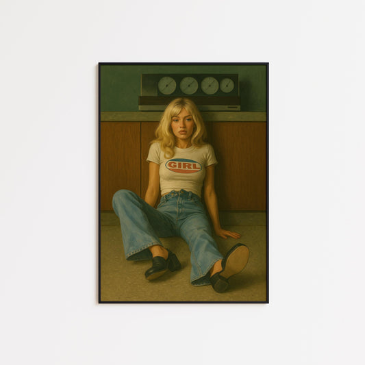Retro Girl Poster – Vintage Wall Art With 70s Aesthetic & Moody Tones