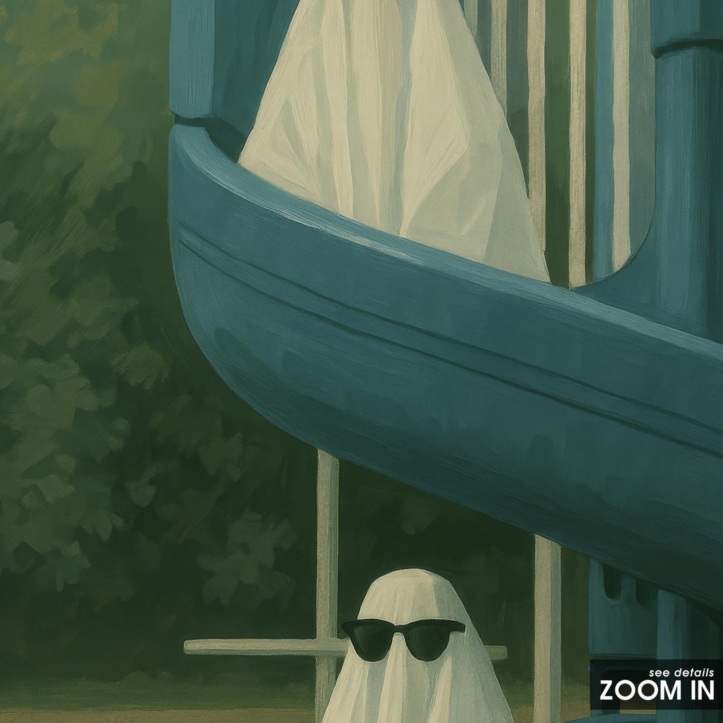 Quirky Gothic Wall Art – Funny Ghost Print With Moody Playground Scene