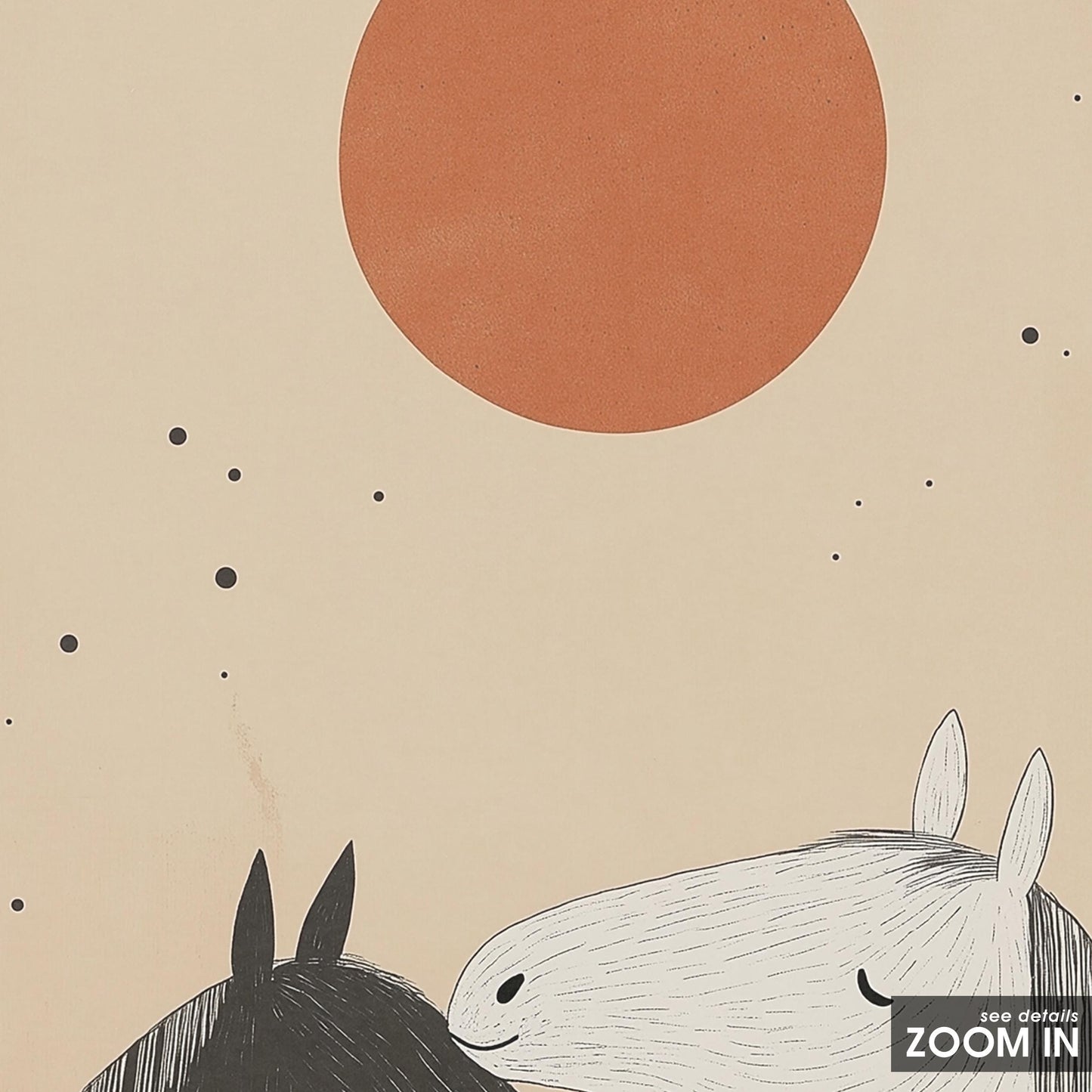 Horse Love Print – Minimal Desert Romance Wall Art