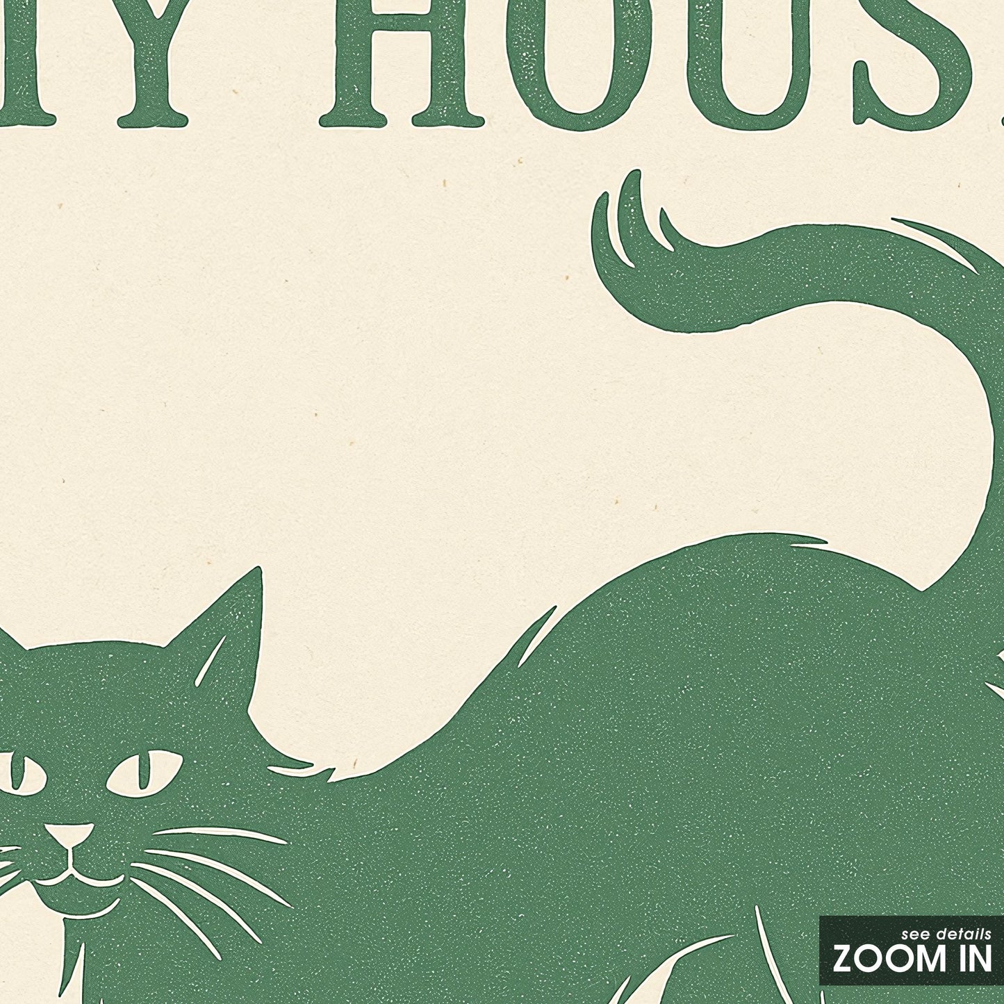 My House My Rules Poster – Funny Cat Wall Art for Pet Lovers, Retro Home Decor