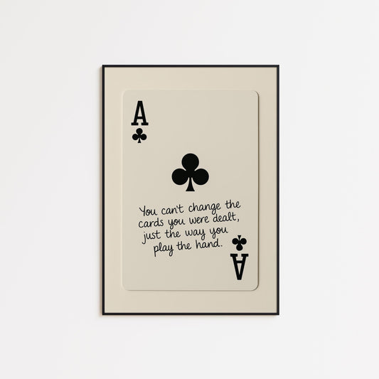 Ace of Clubs Quote Poster – Western Playing Card Wall Art with Life Advice