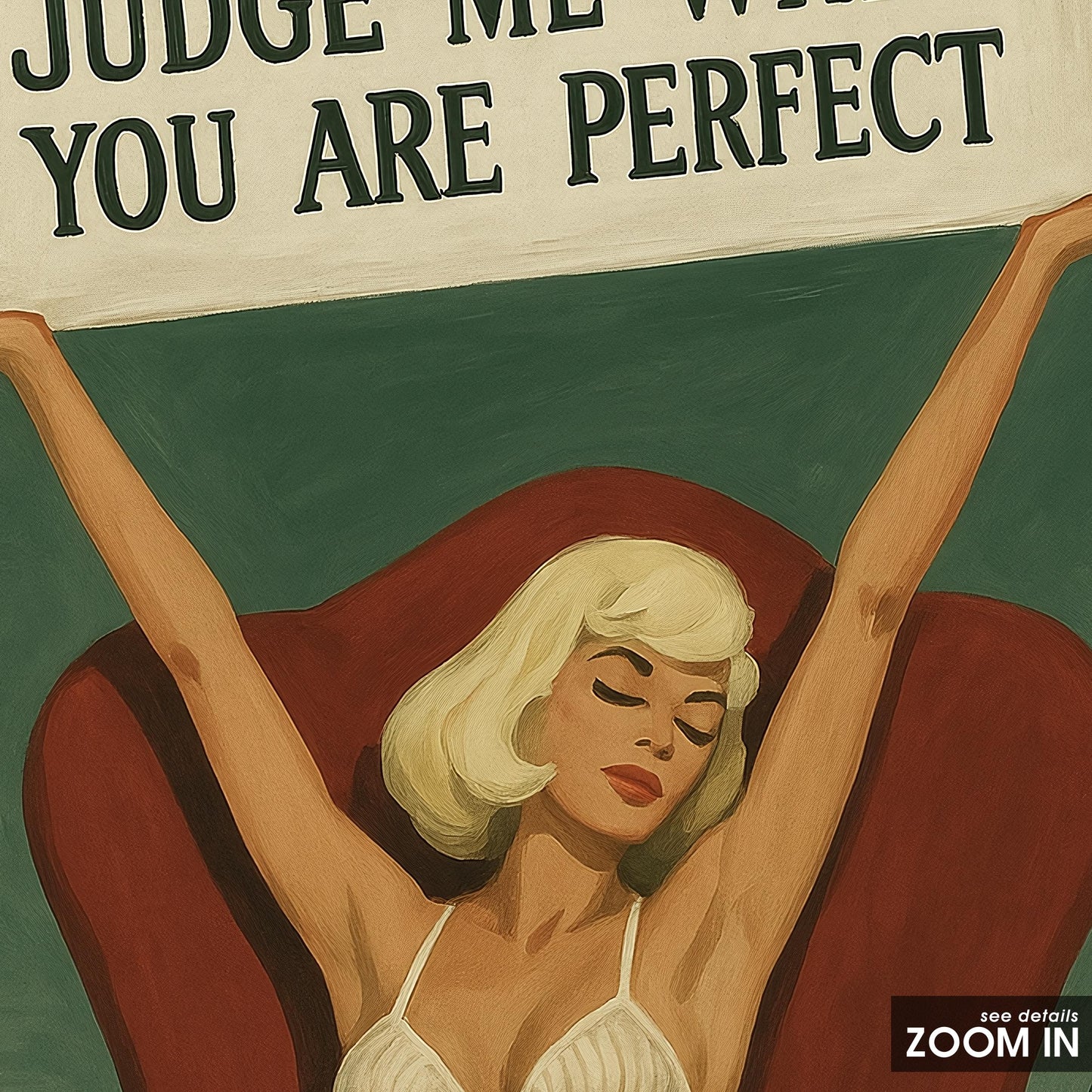 Feminist Retro Poster – Bold Pinup Style Wall Art With Empowering Quote