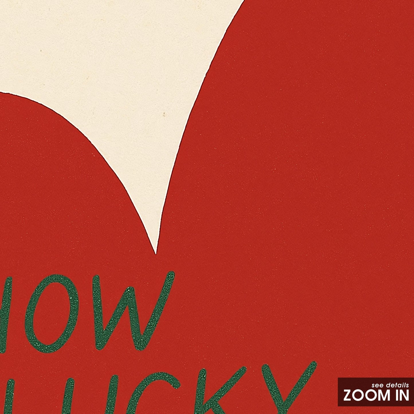 How Lucky Are We Poster – Bold Red Heart Minimal Love Wall Art