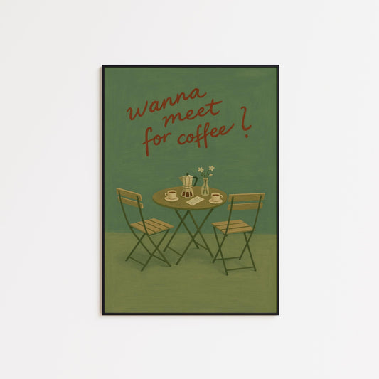 Vintage Coffee Poster – Cozy Cafe Artwork | Intimate Wall Art For Coffee Lovers