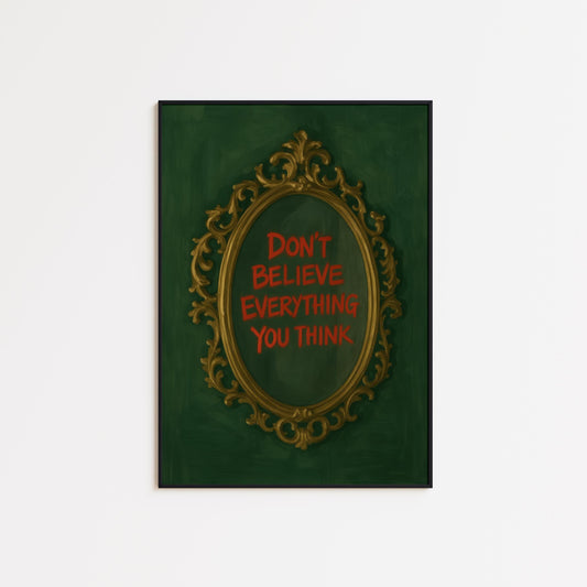 Conceptual Quote Wall Art – Bold Red Typography Philosophical Wall Decor Print