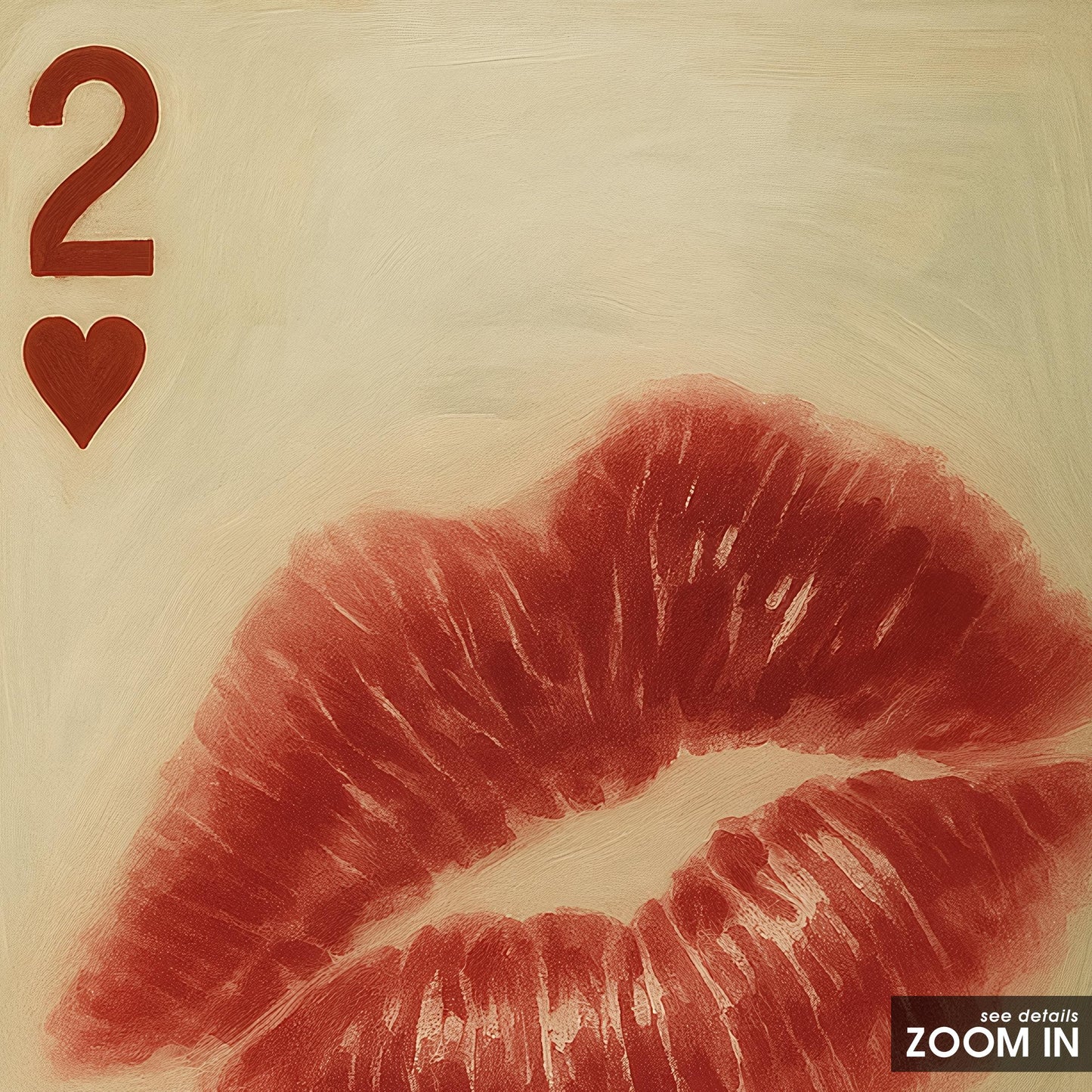 Two Of Hearts Poster – Retro Kiss Art | Romantic Wall Print, Vintage Love