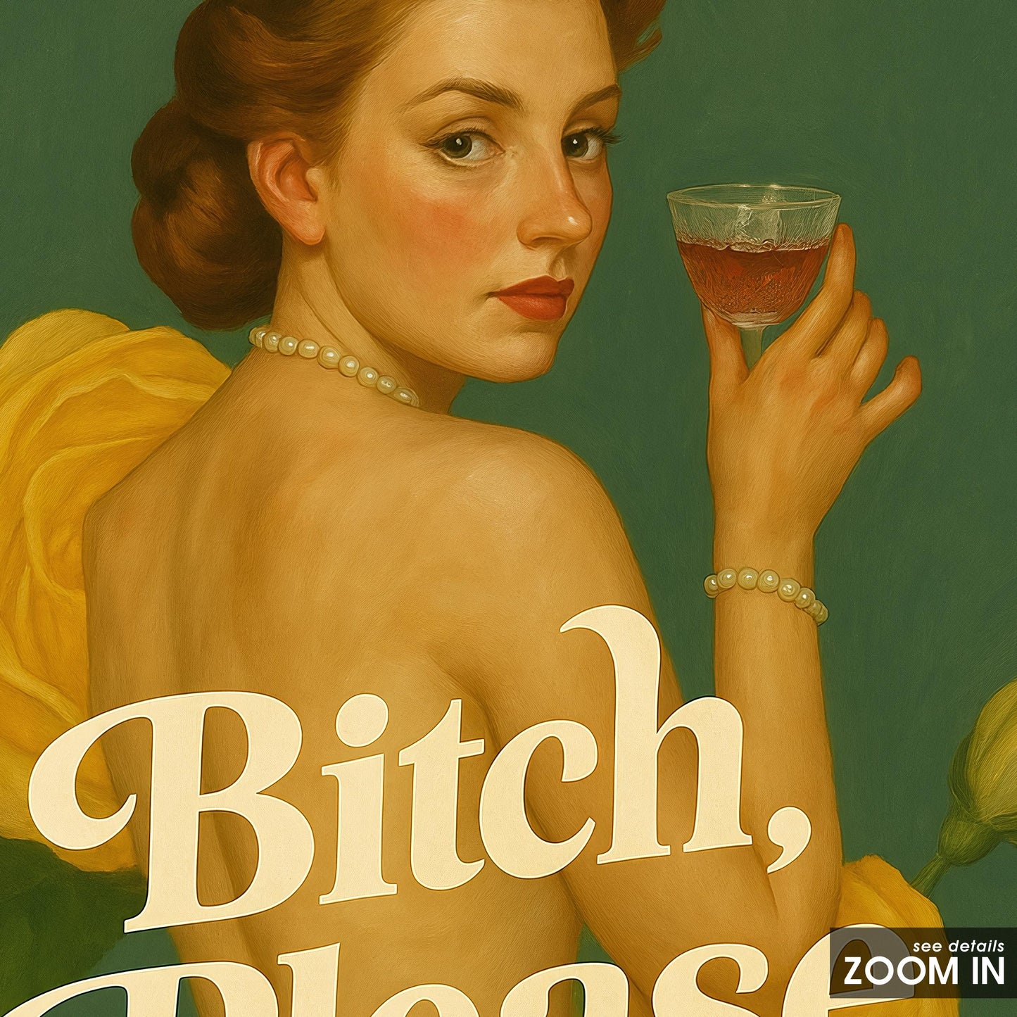 Vintage Feminine Poster – Retro Sass Bold Statement Wall Art Print