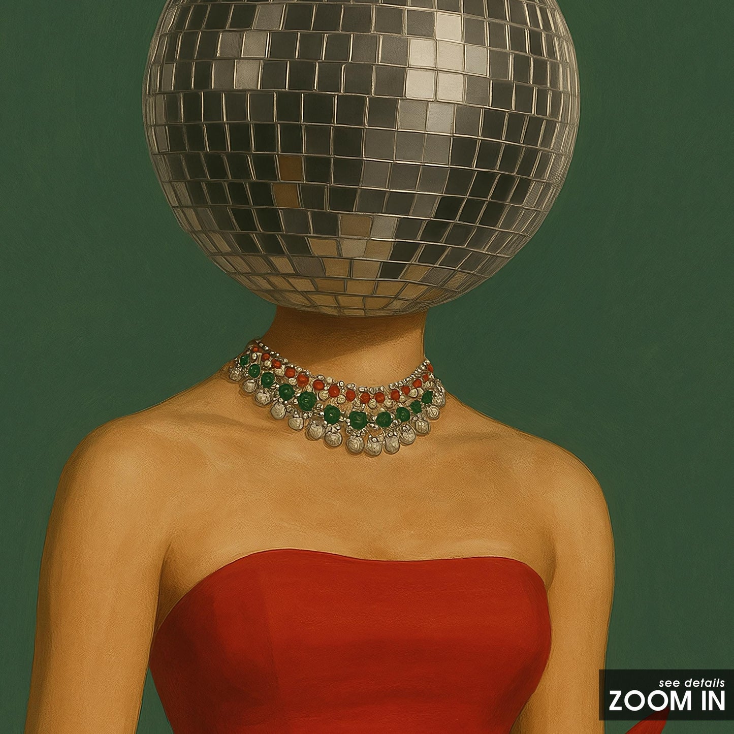 Disco Ball Art Print – Surreal Retro Party Poster With Bold Colors & Glamorous Vibe