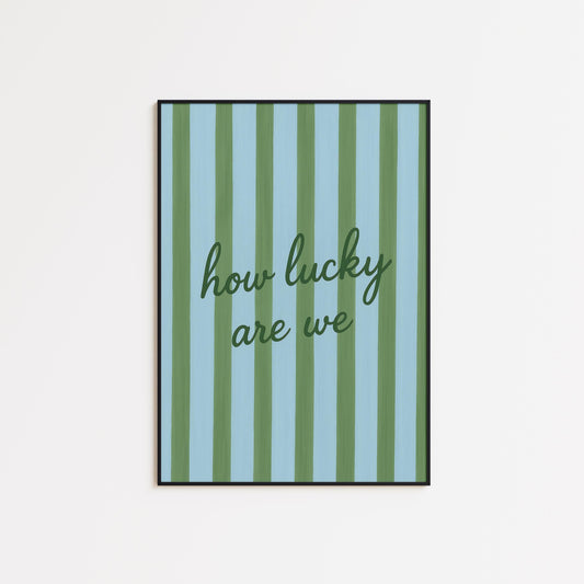 Romantic Quote Poster – Green Striped Print With Elegant Script | Minimalist Romance Decor