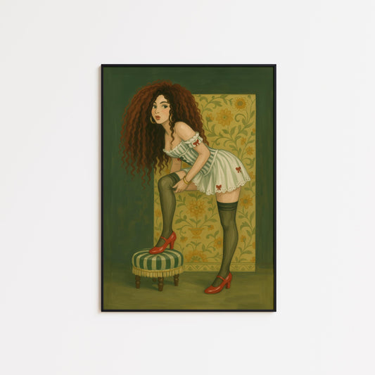 Vintage Pin Up Poster – Retro Wall Art With Bold Feminine Bedroom Decor