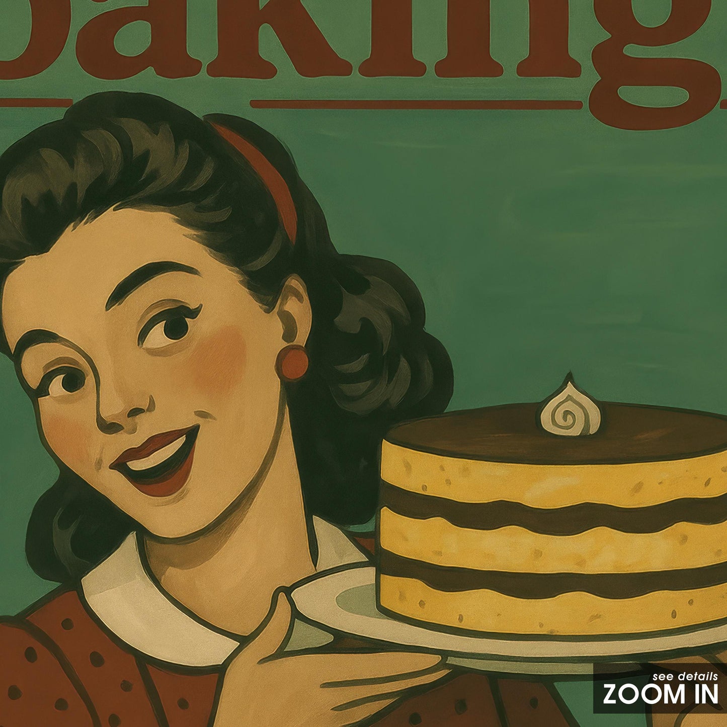 Retro Kitchen Poster – Dark Humor Art Baking Gift Idea With Vintage Style