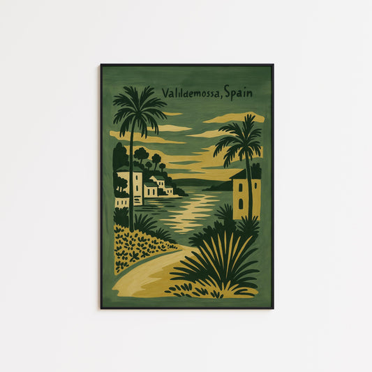 Valldemossa Spain Poster – Vintage Mallorca Travel Print | Mediterranean Wall Art