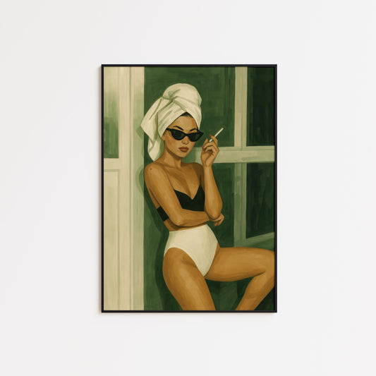 Retro Glamour Poster – Feminine Wall Art | Stylish Black and White Print