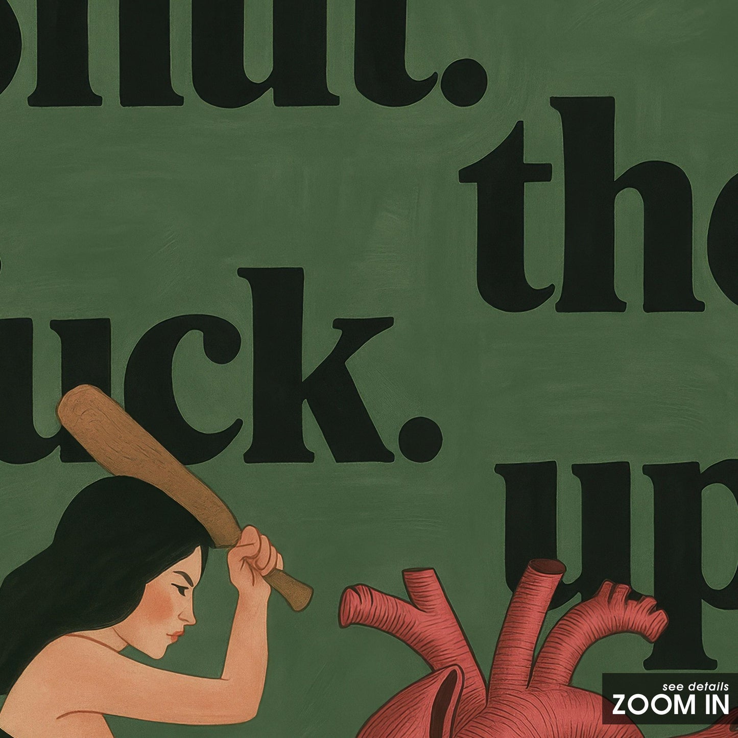 Dark Humor Wall Art – Bold Retro Woman & Vintage Inspired Poster – Edgy Illustration