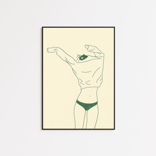 Minimalist Woman Line Art Print – Modern Feminine Poster