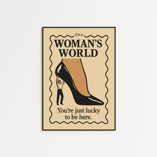 Feminist Retro Poster – Bold Woman Power Art | Vintage Girlboss Wall Decor