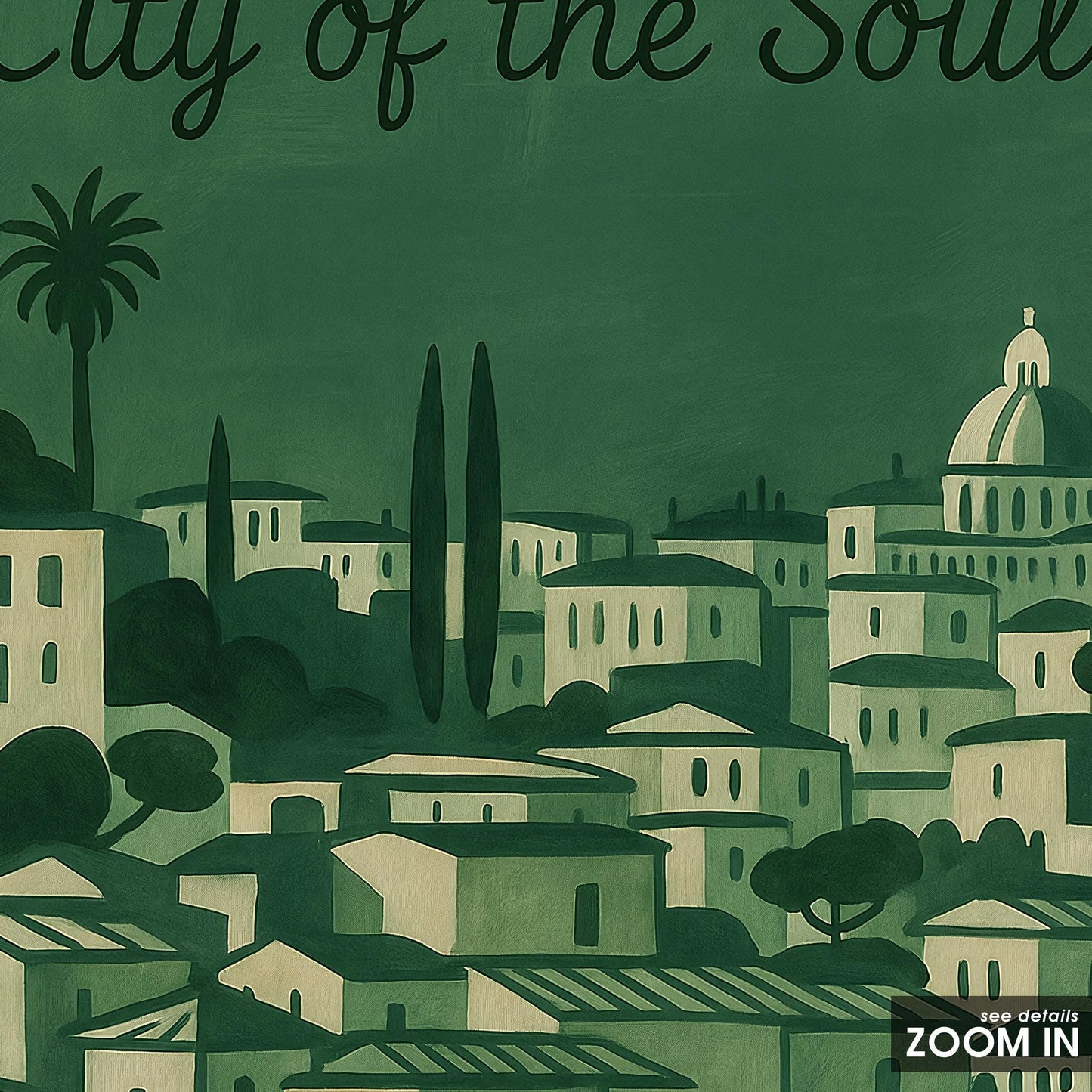 Rome Travel Poster – Vintage Italy Print | Olive Green Mediterranean Wall Art