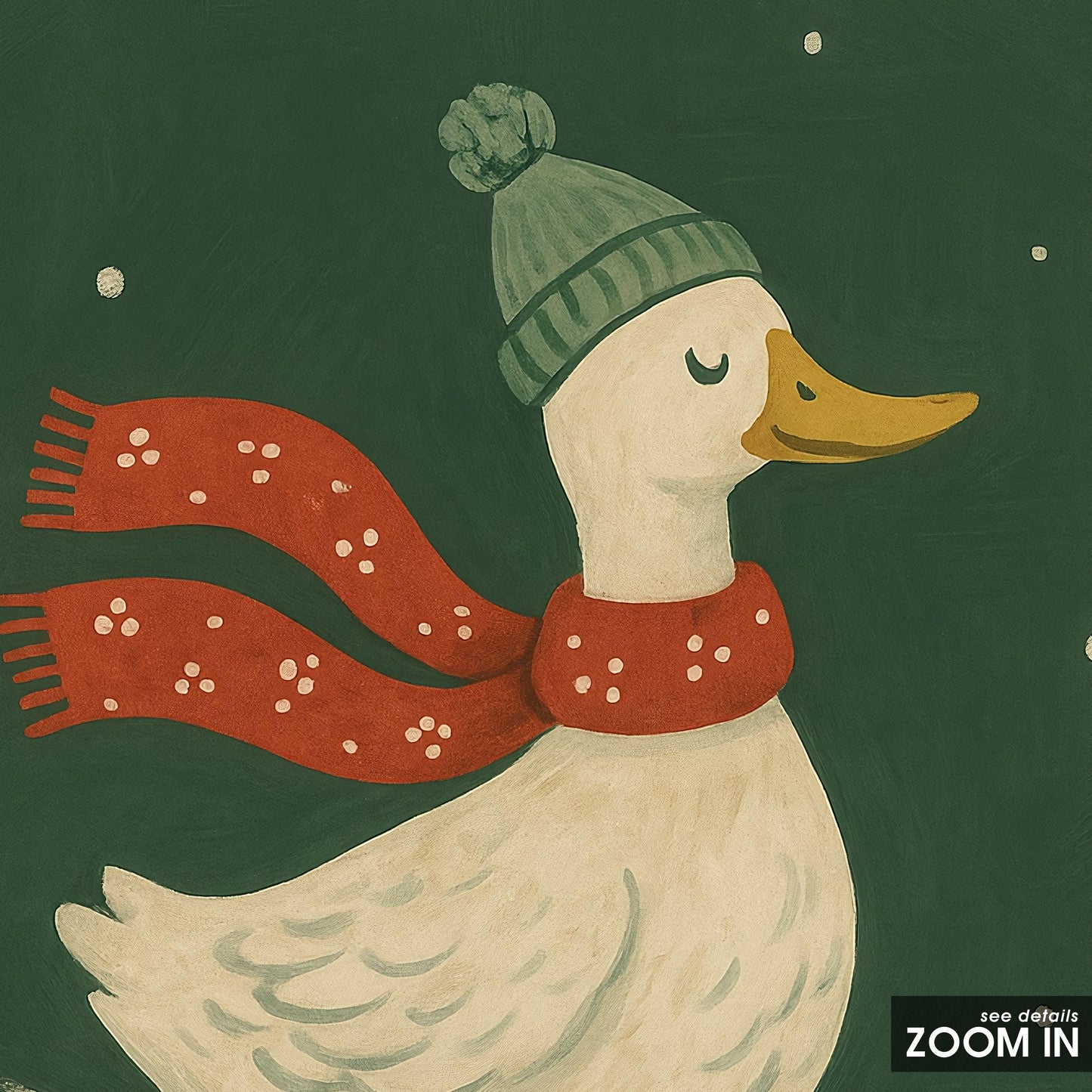 Skiing Duck Poster – Retro Winter Art | Festive Holiday Wall Decor Print