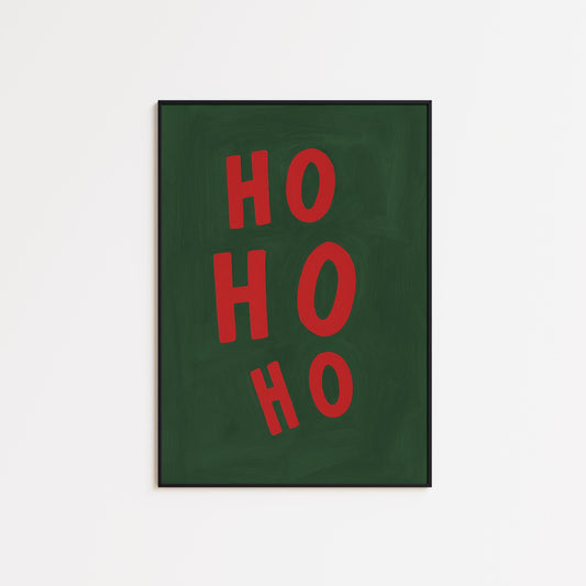 Christmas Wall Art – Retro Holiday Poster With Red Green Classic Colors