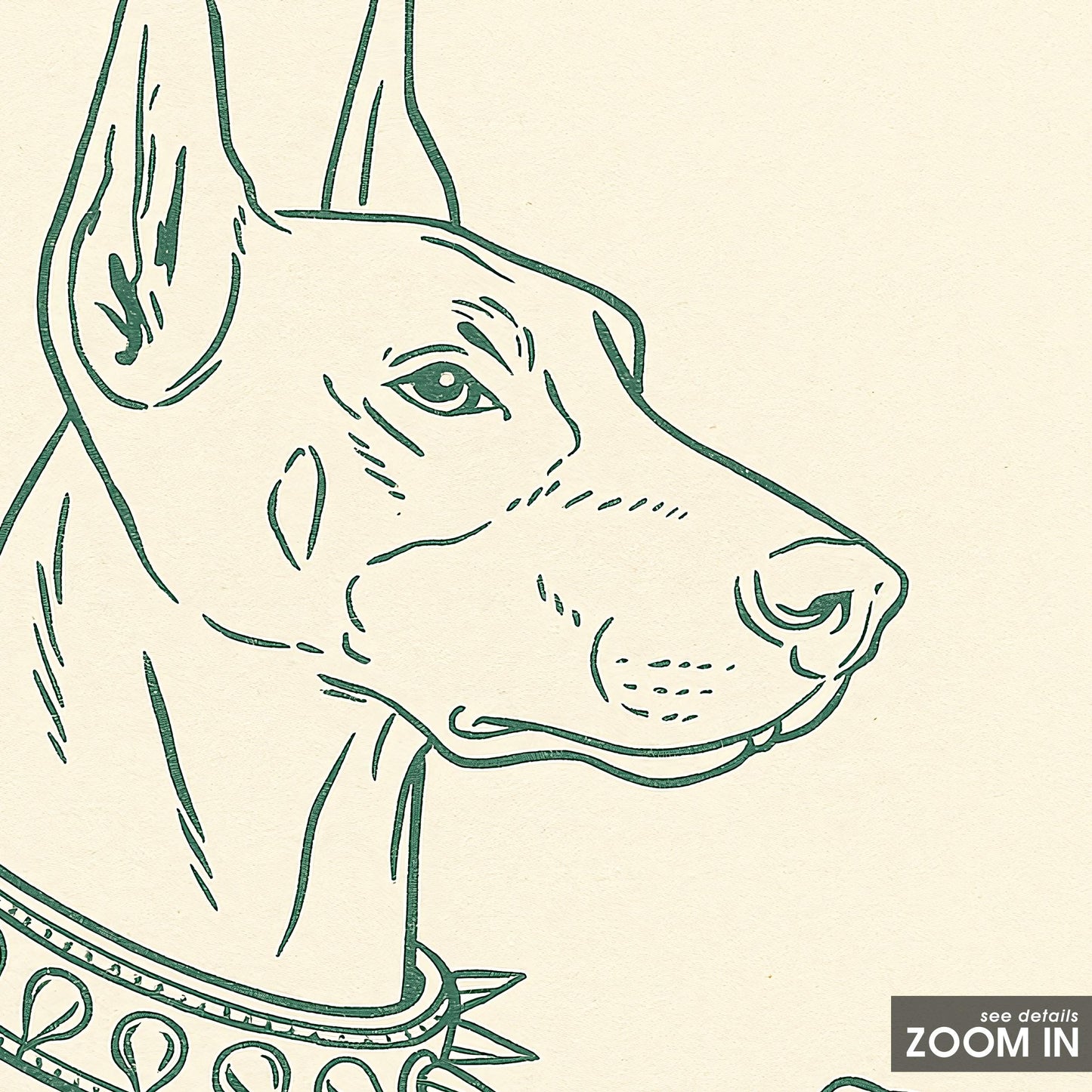 Elegant Doberman Poster – Minimal Line Art Dog Print, Femmaura Bold Series