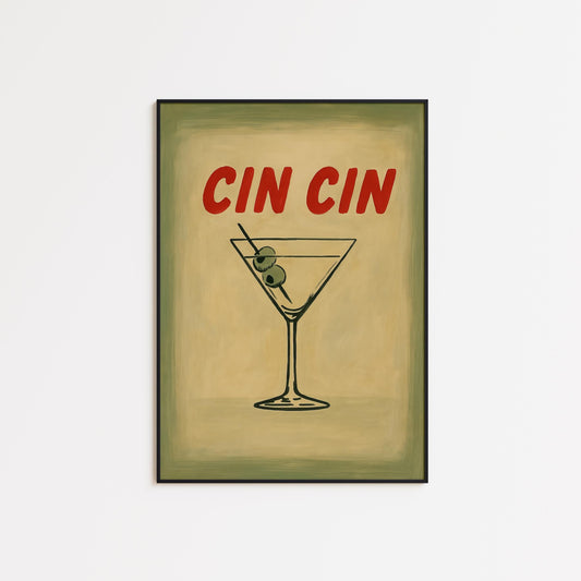 Vintage Martini Poster – Classic Cocktail Wall Art | Retro Bar Decor