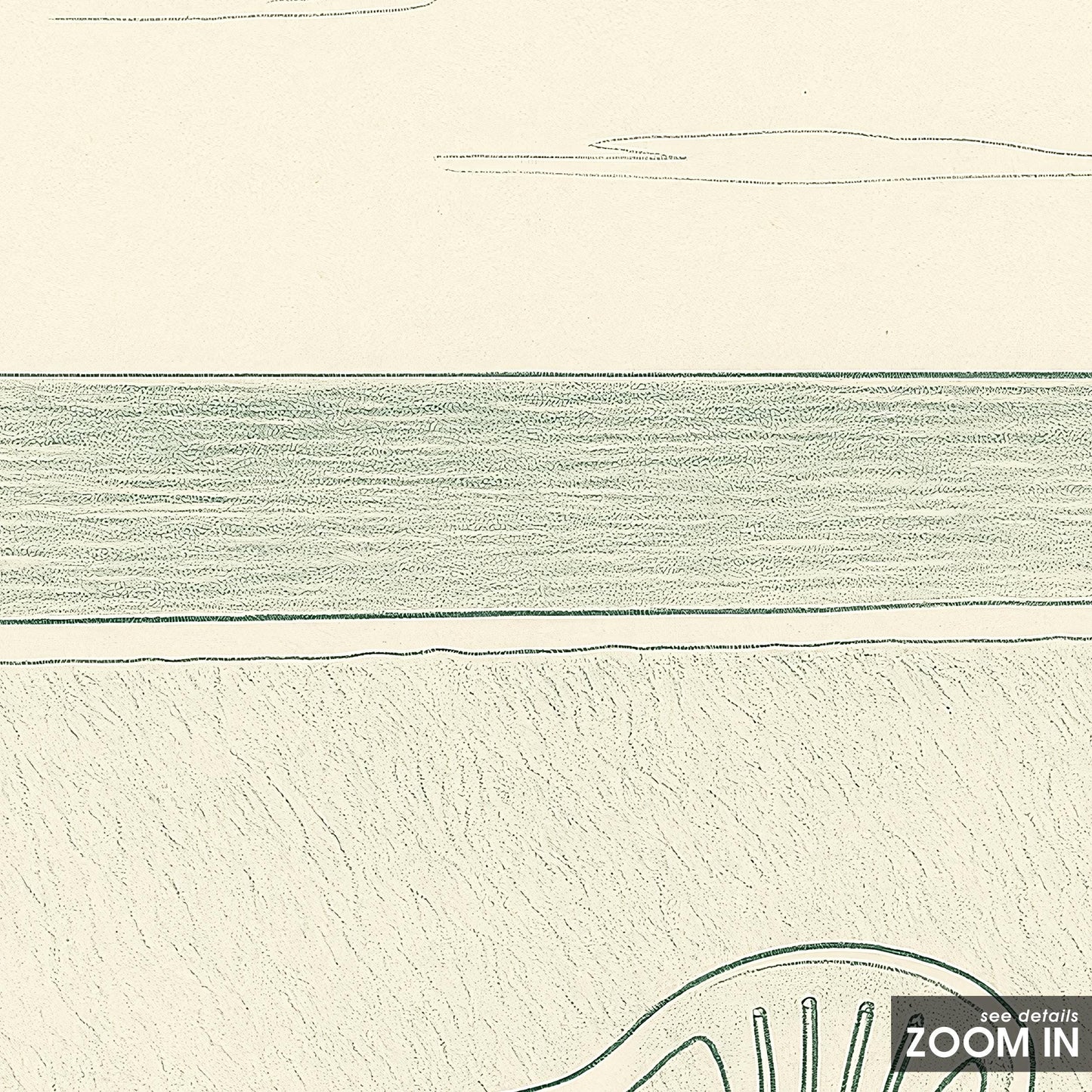 Minimal Coastal Chair Poster – Vintage Green Beach Wall Art