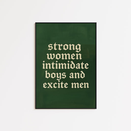 Feminist Gothic Wall Art – Strong Women Art Bold Text Poster With Medieval Font