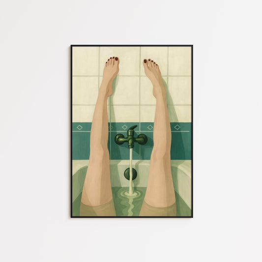 Bathtub Legs Art Print – Minimalist Bathroom Wall Print | Retro Decor