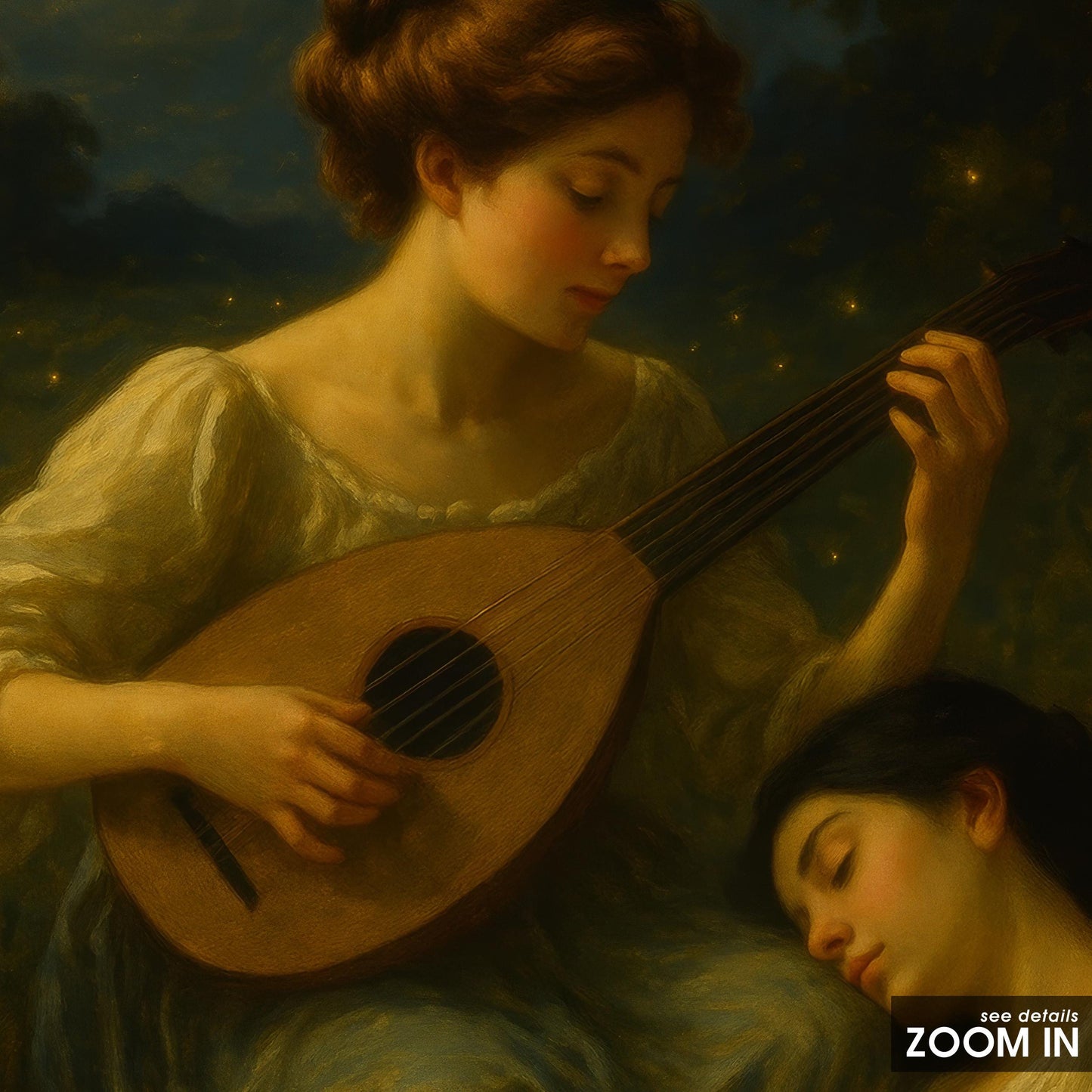 Sapphic Romantic Art – Fine Art Poster Featuring Queer Love Vintage Music