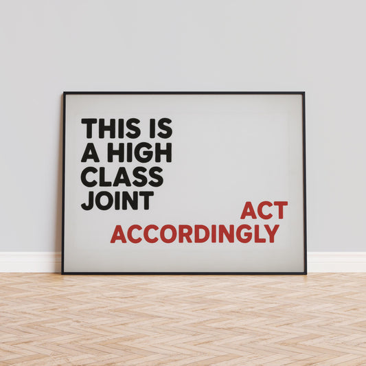 Funny Typography Poster – Minimal Wall Art | Red Black Poster, Bold Quote Art