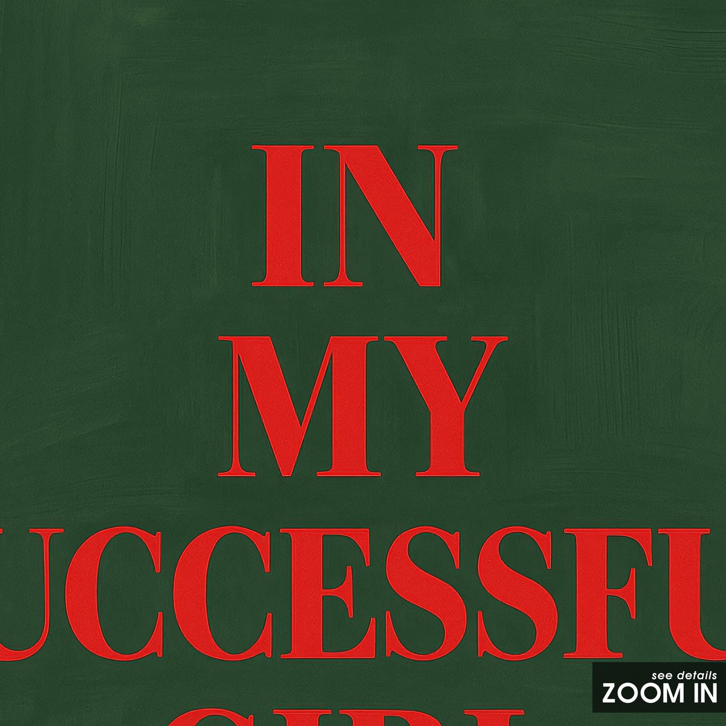 Empowering Feminist Poster – Successful Girl Art | Bold Red & Green Wall Decor