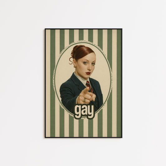 Gay Pointer Poster – Vintage Queer Art Print | Retro Portrait Design