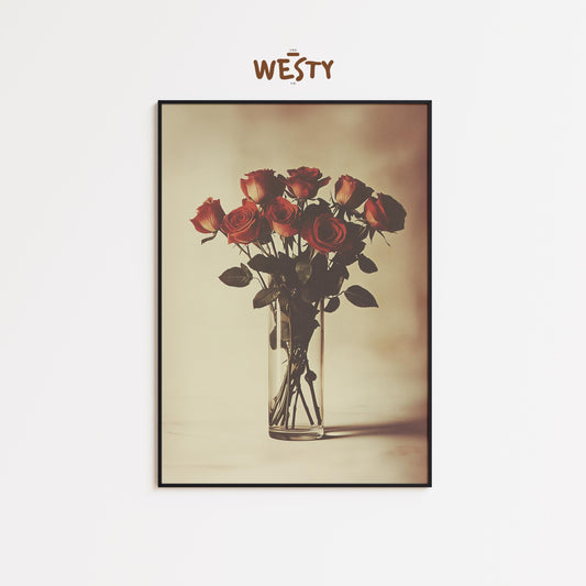 Vintage Rose Bouquet Poster – Rustic Floral Wall Art