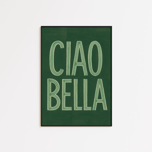 Ciao Bella Poster – Italian Quote Art | Retro Wall Decor, Vintage Typography Print