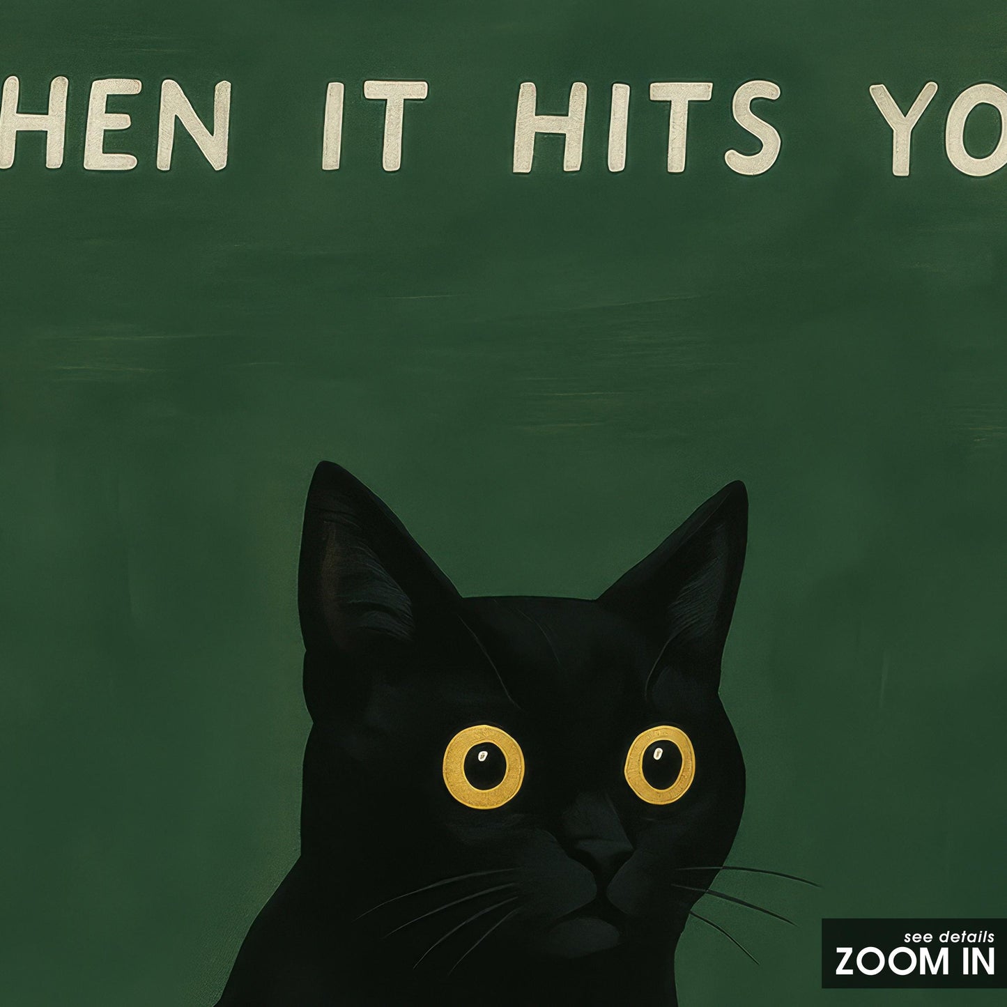 Black Cat Wall Art – Dark Academia Poster With Emotional Quote Print