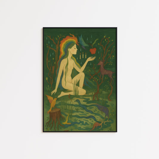 Forest Goddess Poster – Mystical Wall Art With Surreal Feminine Spirit Print