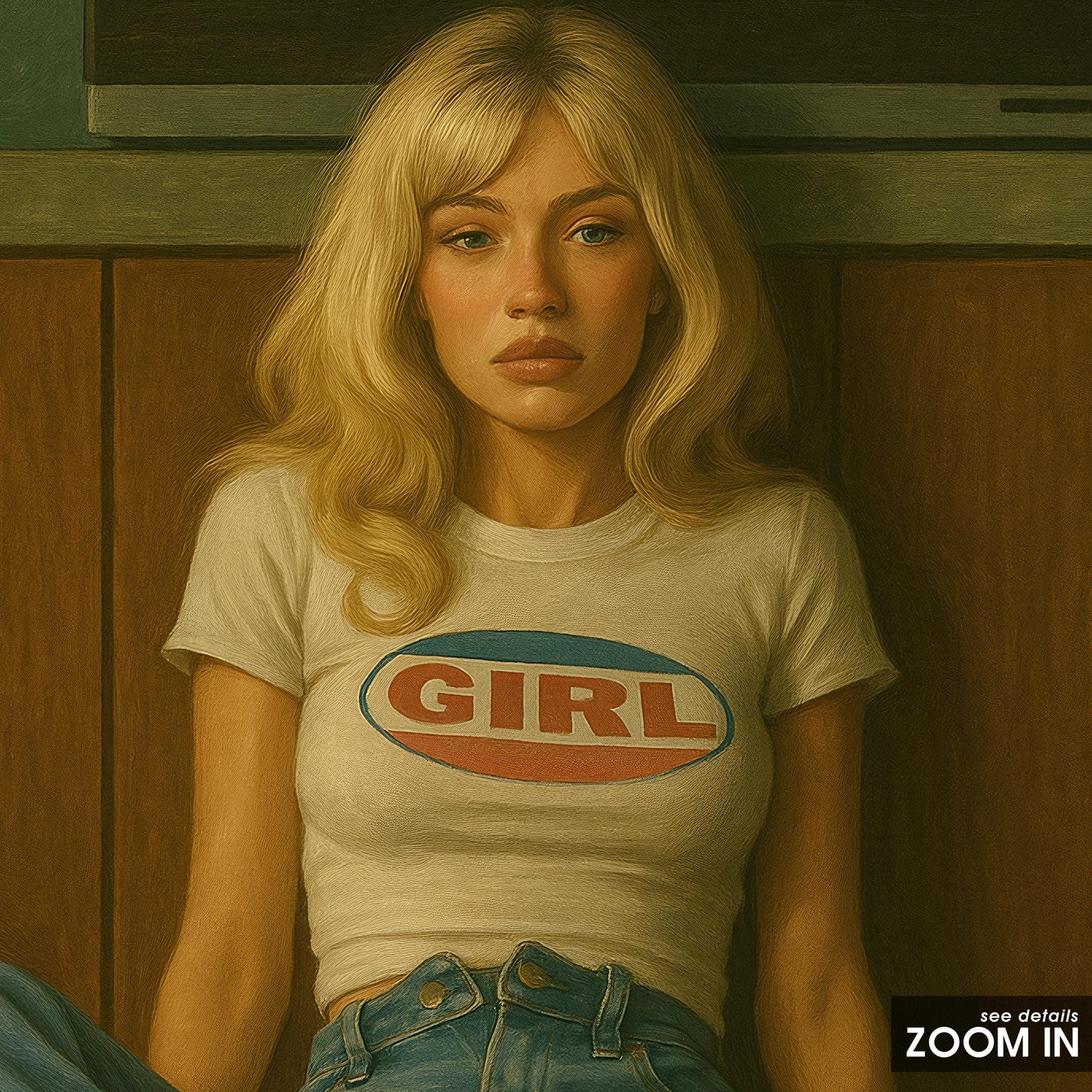 Retro Girl Poster – Vintage Wall Art With 70s Aesthetic & Moody Tones