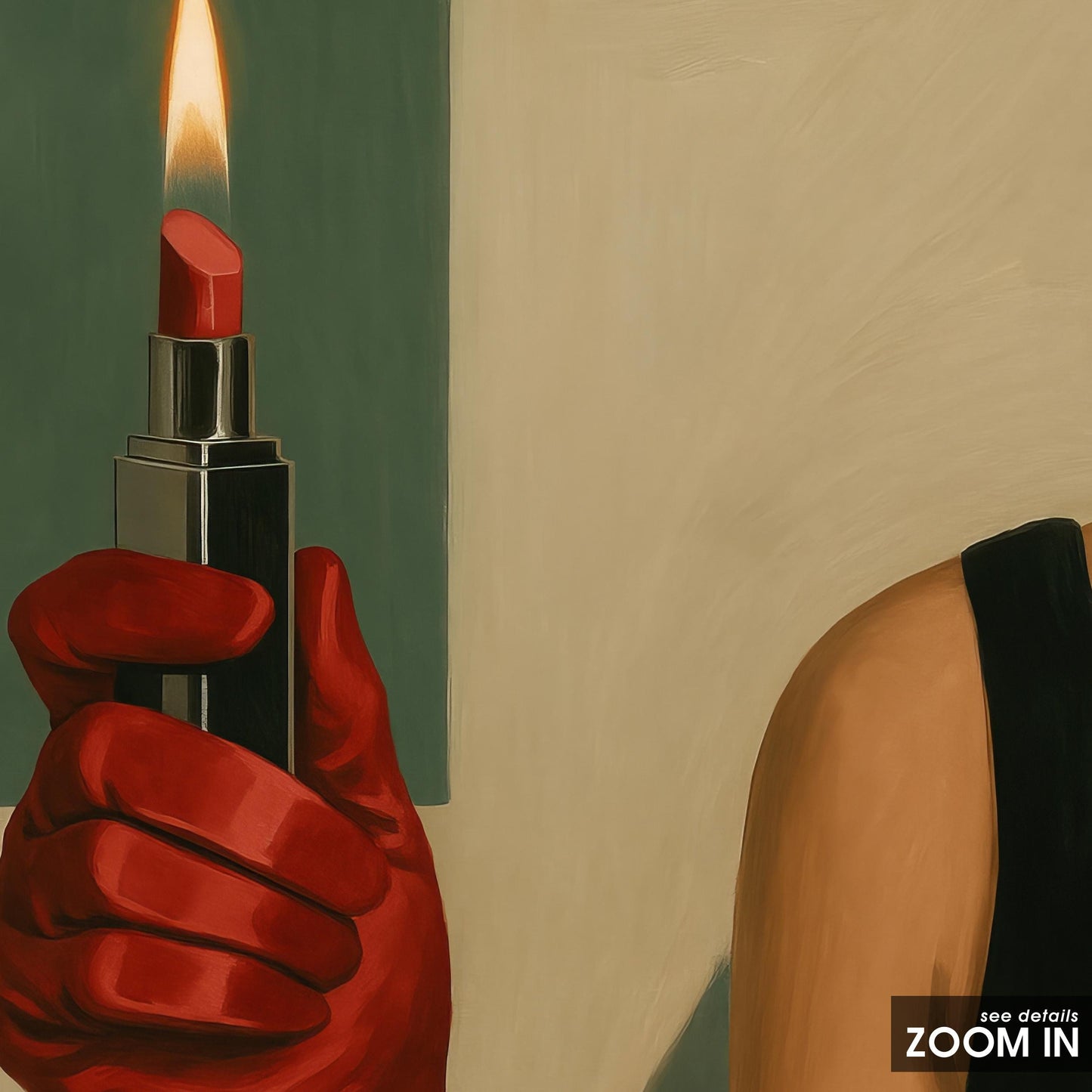 Lipstick Flame Poster – Bold Feminine Gothic Wall Art With Surreal Design