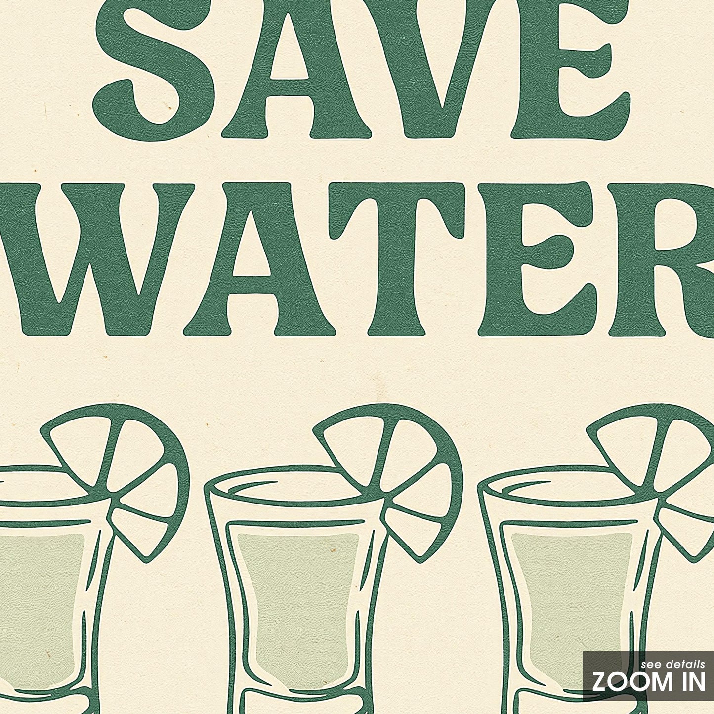 Save Water Drink Tequila Poster – Funny Retro Bar Wall Art