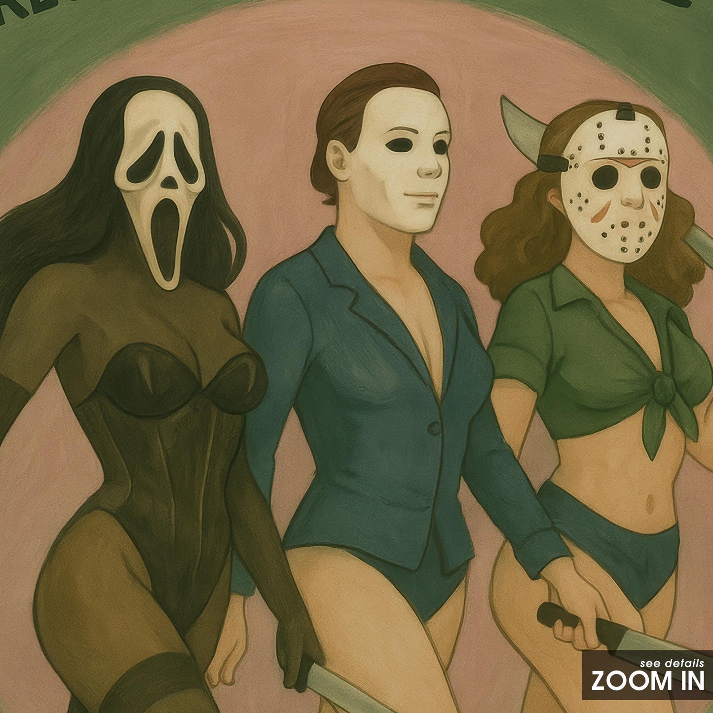 Sexy Horror Icons Poster – Feminist Wall Art Featuring Empowered Women Print