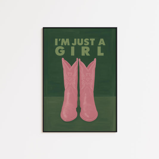 Cowgirl Boots Poster – Western Wall Art With Pink Feminist Country Girl Decor