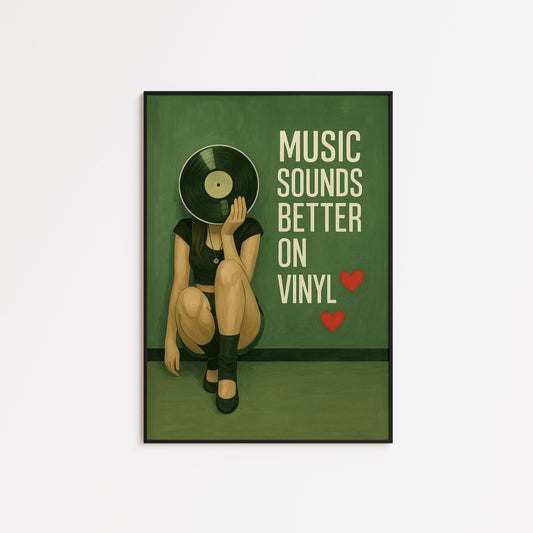 Retro Record Player Art – Vintage Vinyl Wall Decor With Music Nostalgia Print