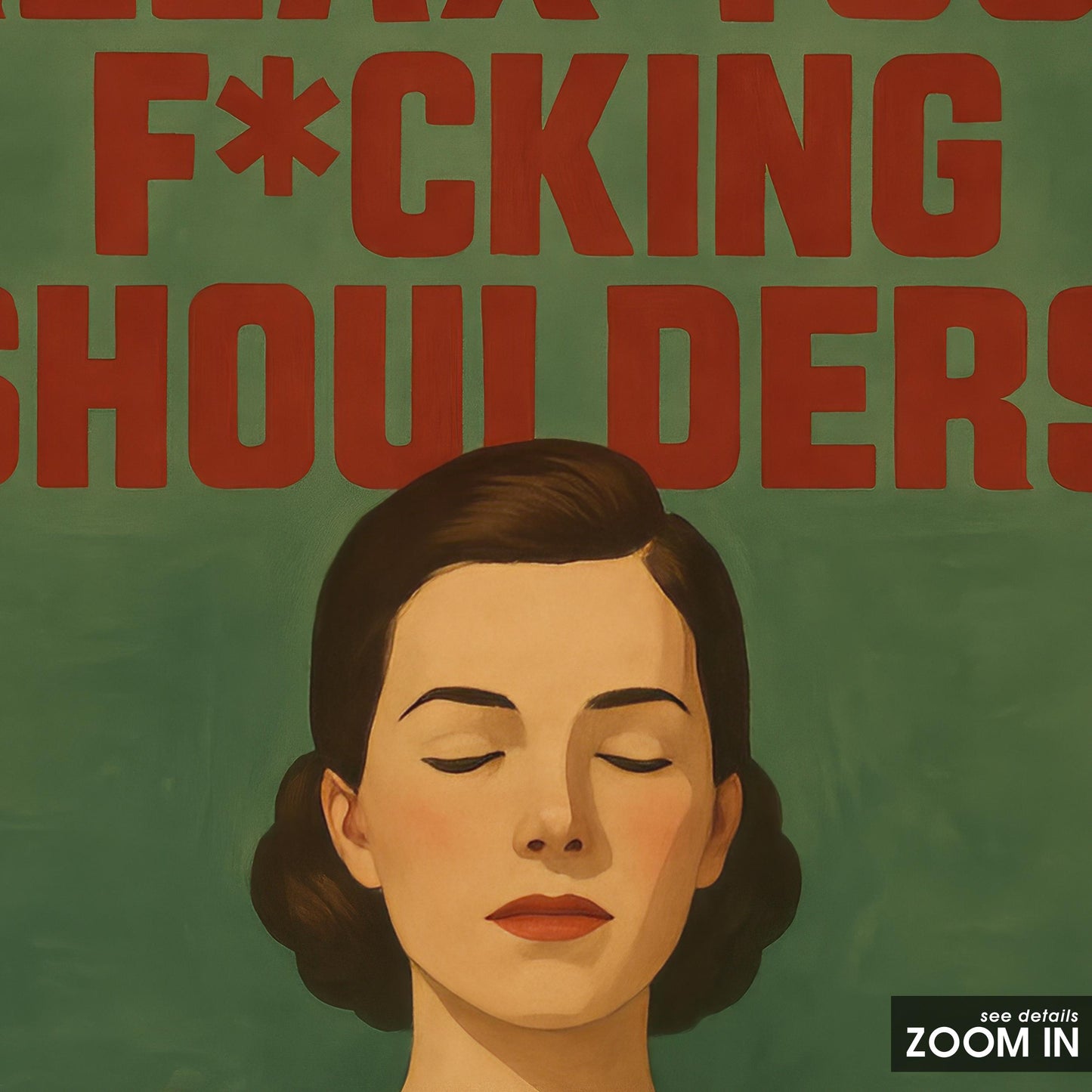 Funny Stress Relief Poster – Retro Wall Art With Bold Quote & Vintage Humor Print