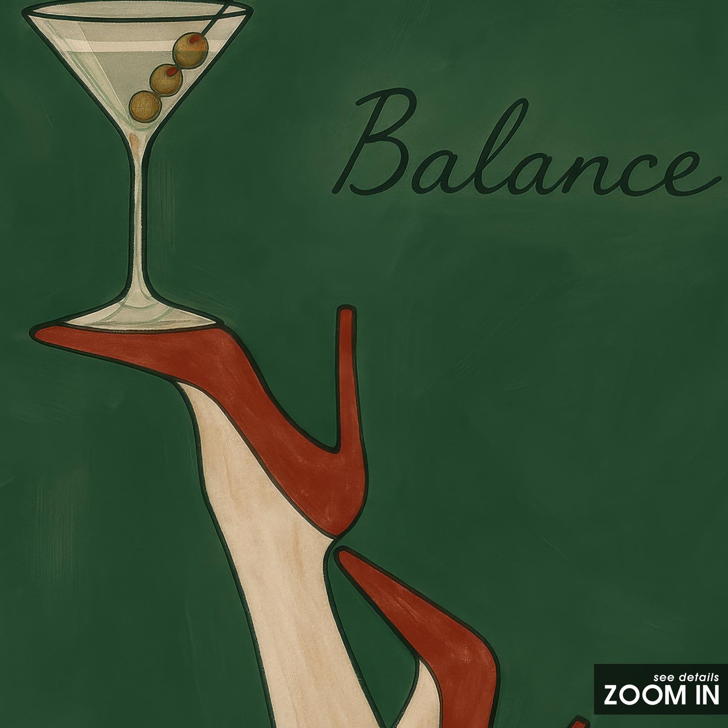 Martini Wall Art – Retro Bar Print With Chic Cocktail Decor & Bold Color