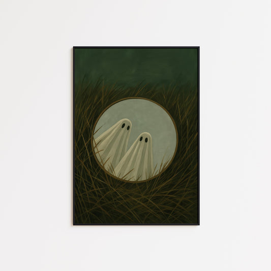 Moody Gothic Wall Art – Ghost Wall Art Print With Haunting Mirror Reflection