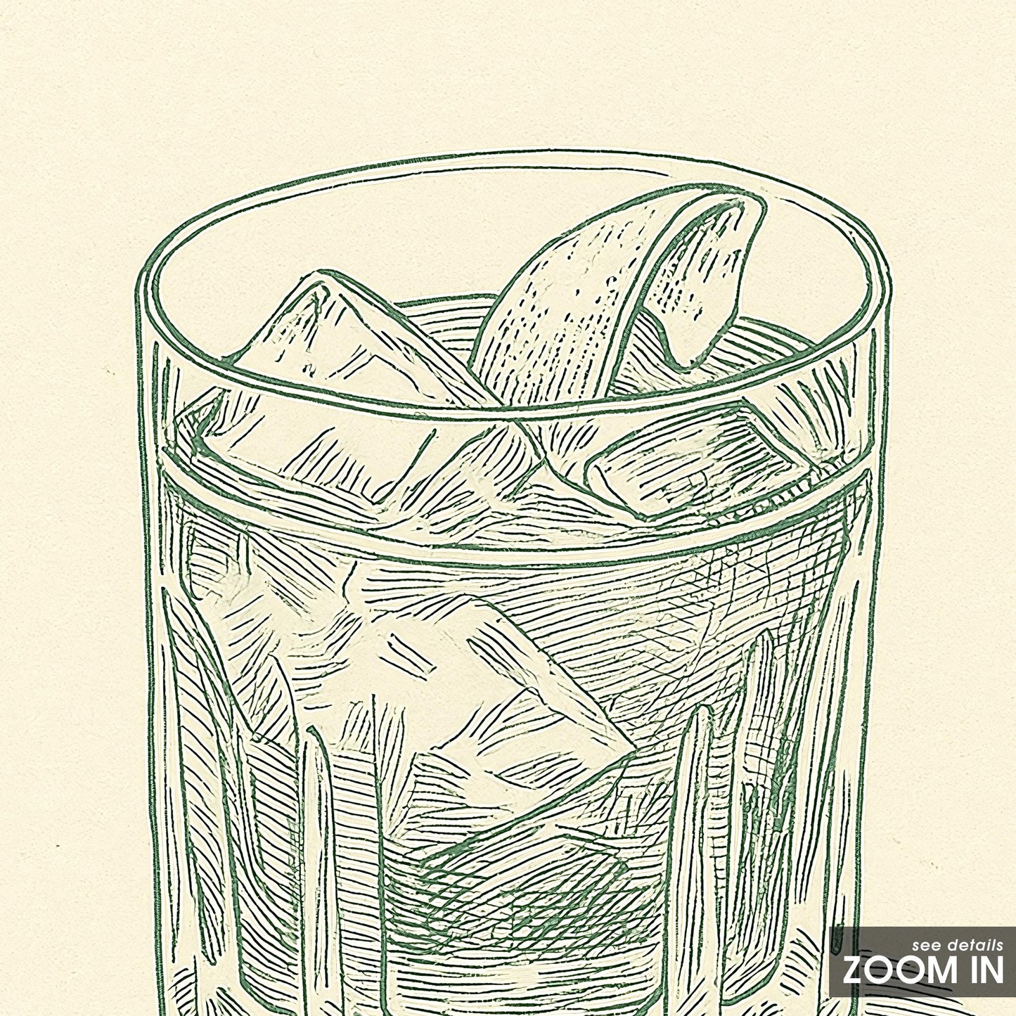 Negroni Line Art Poster – Classic Cocktail Illustration, Minimal Vintage Bar Print